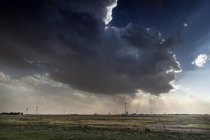 storm clouds over a Texas landscape