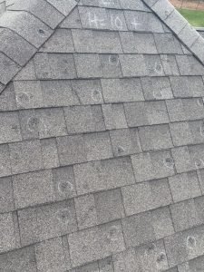 Major hail damage roof