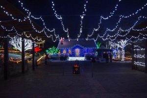 holiday decorations on a home