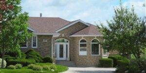 a suburban home with a roof in good repair