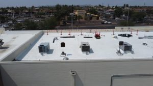 a newly replaced San Antonio commercial roofing system