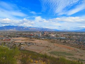 a picture of central Tucson, which was recently affected by roof damage from high wind