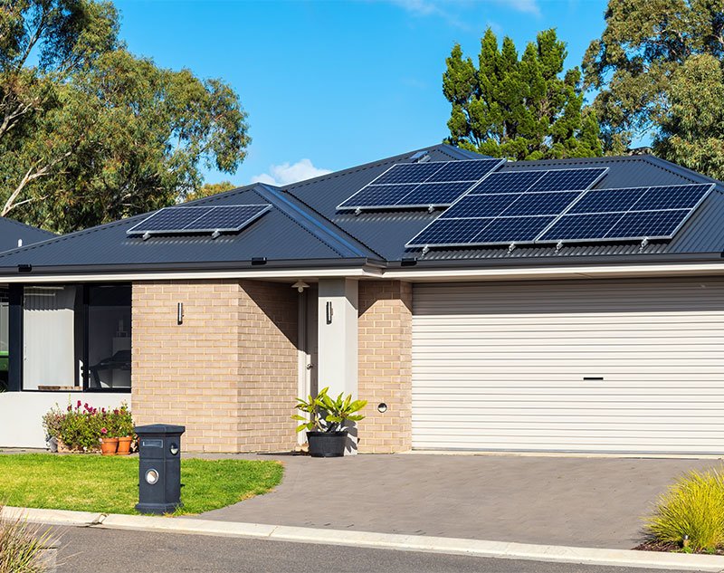 Solar panels on residential home