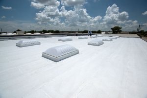 Polyglass roofing membrane installed on a commercial building