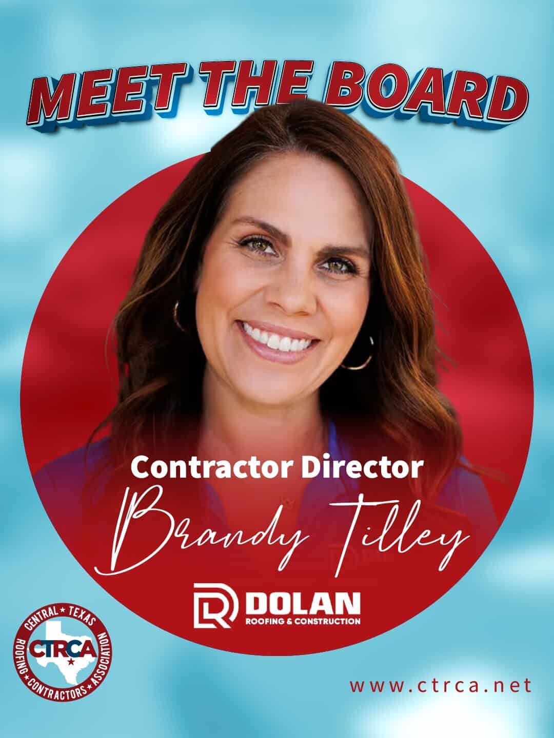 headshot of Brandy Dolan from Dolan Roofing & Construction who joined the Central Texas Roofing Contractors board as contractor director 